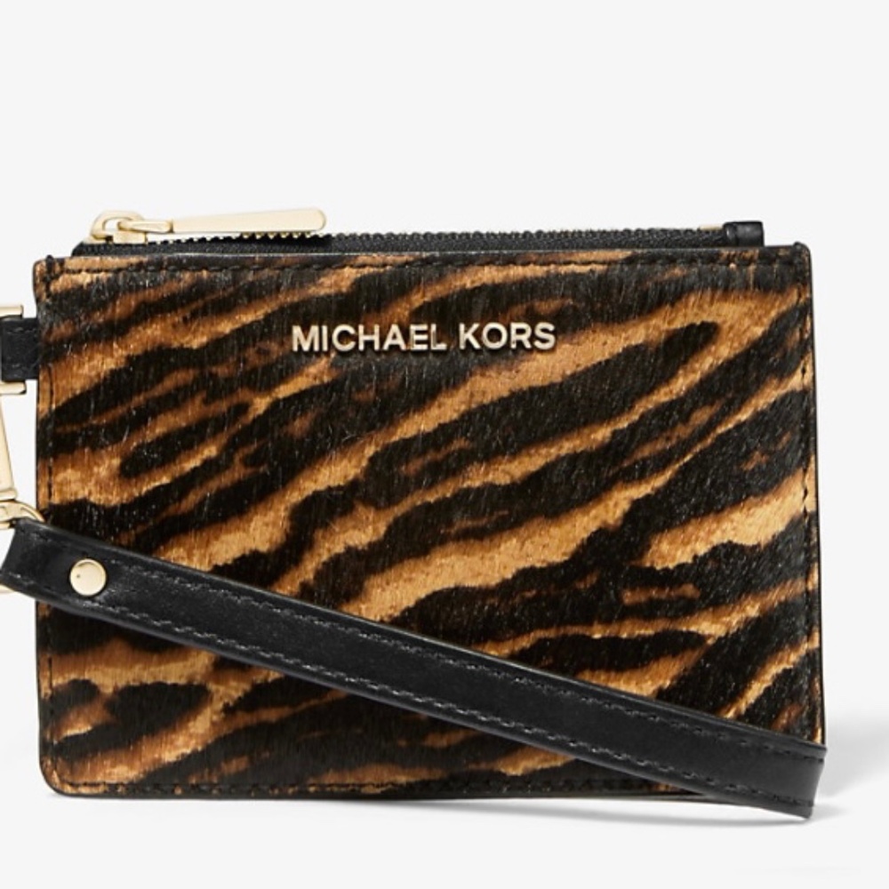 Jet set small mixed animal print calf hair coin purse